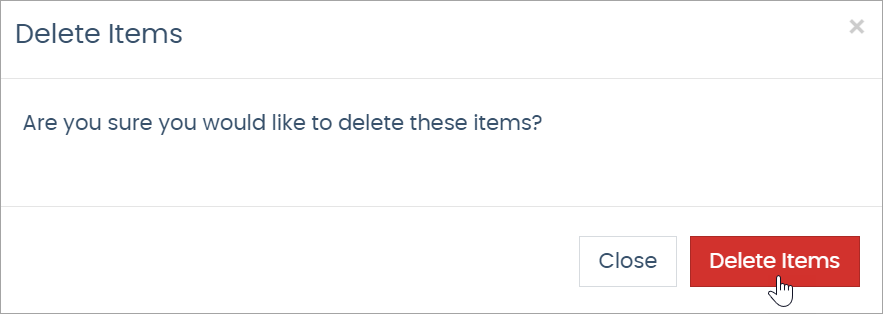 Delete Items button